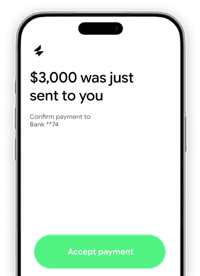 Blitz payment confirmation on a phone